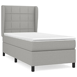 Maison Chic Lit Adulte - Lit simple Lit à sommier tapissier avec matelas moelleux - Meuble de Chambre - Gris clair 100x200cm Tissu -MN53372