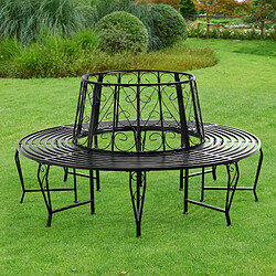 Avis Banc de Jardin Sorrent Rond pour Arbre 160 x 84 cm Acier Noir [en.casa]