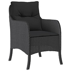 Avis Maison Chic Ensemble à manger d'extérieur 7 pcs avec coussins,Salon de jardin,Mobilier de jardin Noir Résine tressée -GKD159225