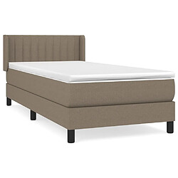 Maison Chic Structures de lit + matelas,Lit à sommier tapissier avec matelas Taupe 80x200 cm Tissu -MN80981