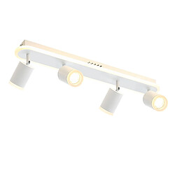 NETTLIFE 4 spots de plafond LED blanc chaud GU10 en métal, orientables à 330° pour chambre couloir salle à manger cuisine salon