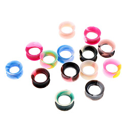 7 paires d'expanseurs à effet tunnel pour perçage d'oreille en gel de silicone de couleur mixte 14 mm