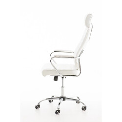 Avis Decoshop26 Fauteuil de bureau à roulettes en synthétique blanc hauteur réglable BUR10002