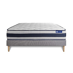 Avis ACTISOM Ensemble matelas Ressorts ensachés + Mémoire de forme ACTIFLEX ERGO 140x190 Maxi épaisseur 5zones confort + sommier KIT gris