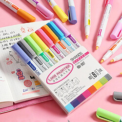 Dessin stylo marqueur surligneur double ligne contour 8 couleurs pour l'école - Multicolore