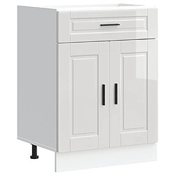 vidaXL Armoire de cuisine Porto blanc brillant bois ingénierie