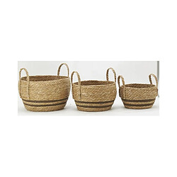 Acheter Aubry Gaspard Cache-pots en jonc naturel et coton brun Boule.