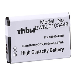 Vhbw Batterie Li-Ion 1100mAh pour SAMSUNG GT-C3350, Xcover 2, Xcover C3350, Xcover II, remplace le modèle AB803443BU