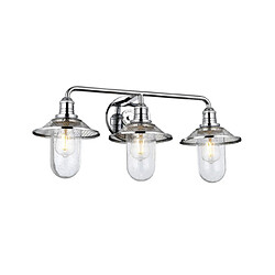 Elstead Lighting Applique murale salle de bains Hinkley Acier,verre grainé transparent Chrome poli