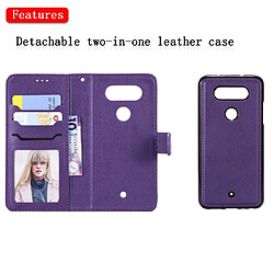 Wewoo Housse Coque Pour LG G8 ThinQ Solid Color Horizontal Flip de protection avec support et fentes cartes et portefeuille et cadre photo et lanière violet pas cher