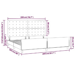 vidaXL Cadre de lit sans matelas gris 200x200 cm similicuir pas cher