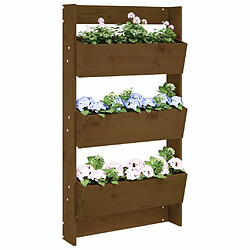 Maison Chic Jardinière,Bac à fleurs - pot de fleur murale 3 niveaux 60x18,5x110 cm brun miel pin massif -GKD92675