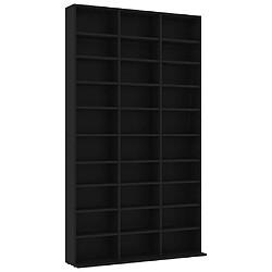 vidaXL Armoire à CD Noir 102x16x177,5 cm Bois d'ingénierie