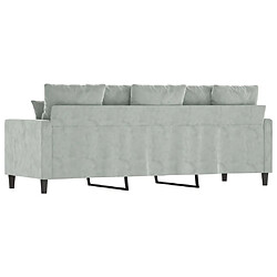 Maison Chic Canapé à 3 places,Canapé droit,Sofa de Salon,Banquette Gris clair 180 cm Velours -GKD387212 pas cher