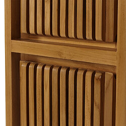 Mendler Armoire haute en teck HWC-M70, armoire de salle de bain, 2 portes 5 compartiments, teck de qualité B-Grade (bois de cœur, 20-30 ans) 181x41x35cm