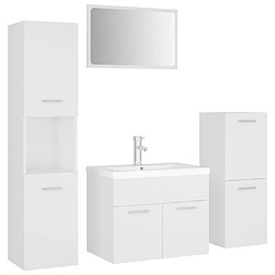 ComfortXL Ensemble De Meubles De Salle De Bain Blanc Aggloméré