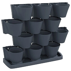 vidaXL Ensemble de jardinières verticales 12 pcs Anthracite PP