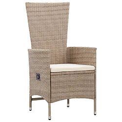 Acheter Salle à manger de jardin 7 pcs,Table et chaise à dîner Résine tressée Beige -MN67873