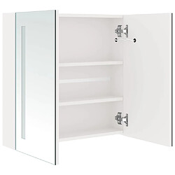 Acheter vidaXL Armoire de salle de bain à miroir LED Blanc brillant 62x14x60cm