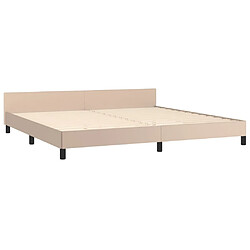 Acheter Maison Chic Lit adulte - Cadre Structure de lit avec tête de lit Contemporain Cappuccino 200x200 cm Similicuir -MN56867