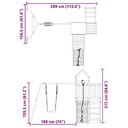 vidaXL Aire de jeux d'extérieur bois de pin imprégné pas cher