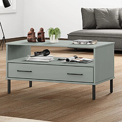 Maison Chic Table basse pour salon | Table à café avec pieds en métal Gris 85x50x45 cm Bois OSLO -GKD39483