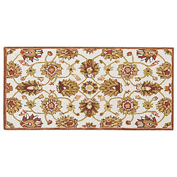 Beliani Tapis de laine beige et marron 80 x 150 cm EZINE