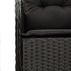 Maison Chic Ensemble à manger d'extérieur 7 pcs avec coussins,Salon de jardin,Mobilier de jardin Noir Résine tressée -GKD460092 pas cher