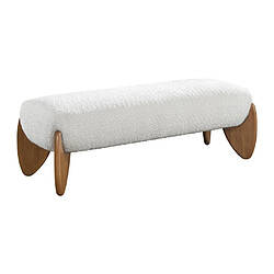 Vente-Unique Banc en tissu bouclette - Blanc et naturel - GAMURA