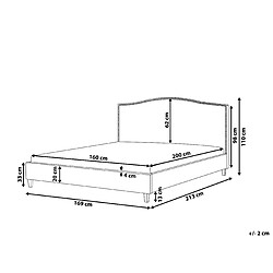 Avis Beliani Lit double en tissu gris avec LED 160x200 cm MONTPELLIER