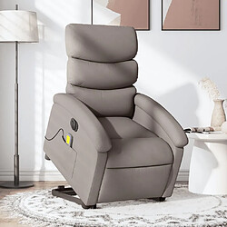 vidaXL Fauteuil inclinable de massage électrique Taupe Tissu