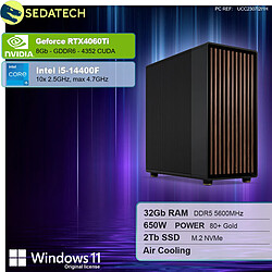 Sedatech Workstation Premium • Intel i5-14400F • RTX4060Ti • 32Go DDR5 • 2To SSD M.2 • Windows 11