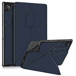 Coque en TPU + PU fonction réveil/veille automatique avec support bleu pour votre Samsung Galaxy Tab A8 10.5 (2021)