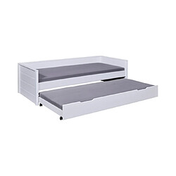 Acheter Mes Lit banquette avec tiroir 90x200 cm en pin blanc - CHAMBERY