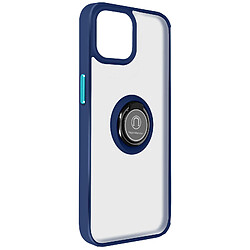 Avizar Coque pour iPhone 15 Hybride Bague Métallique Support Vidéo Ringrip Bleu