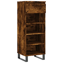 Maison Chic Armoire à Chaussures,Meuble de Rangement à Chaussures Chêne fumé 40x36x105 cm Bois d'ingénierie -MN29372