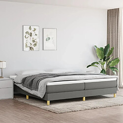 Maison Chic Lit Adulte - Lit simple Lit à sommier tapissier avec matelas moelleux - Meuble de Chambre - Gris foncé 200x200cm Tissu -MN12447