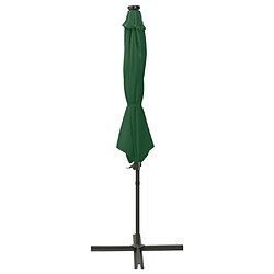 Maison Chic Parasol Jardin | Parasol déporté avec mat et lumières LED Vert 300 cm - GKD67873