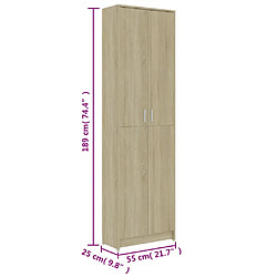 vidaXL Garde-robe de couloir Chêne sonoma 55x25x189 cm Bois ingénierie pas cher