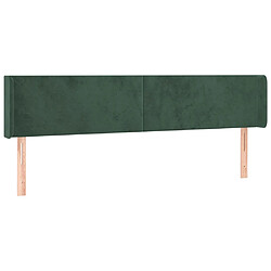 vidaXL Tête de lit avec oreilles Vert foncé 203x16x78/88 cm Velours