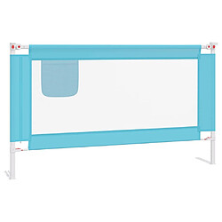 vidaXL Barrière de sécurité de lit d'enfant Bleu 140x25 cm Tissu