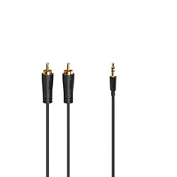 HAMA Câble audio, jack mâle 3,5mm - 2 fiches RCA mâles, stéréo, doré, 3 m