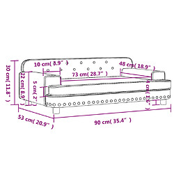 vidaXL Canapé pour enfants gris foncé 90x53x30 cm velours pas cher