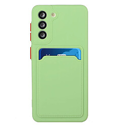 Coque en TPU antichoc avec porte-carte vert clair pour votre Samsung Galaxy S22 5G