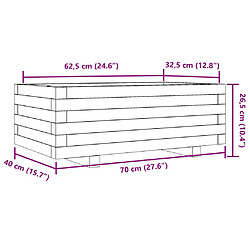 vidaXL Jardinière 70x40x26,5 cm bois de pin imprégné pas cher