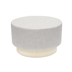 The Home Deco Factory Pouf scandinave en Polyester et Bois - D.60 cm - Gris clair