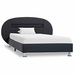 Maison Chic Lit adulte - Cadre de lit avec LED,Structure du lit Contemporain Noir Similicuir 90x200 cm -MN18982