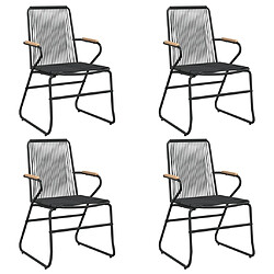 Maison Chic Lot de 4 Chaises de jardin,Fauteuil d'extérieur noir 58x59x85,5 cm rotin PVC -MN56500