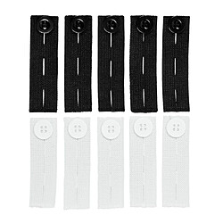 Acheter 10 Pcs Haute Élastique Taille Extender Réglable Pantalon Bouton Fit 3 Trous Noir Blanc