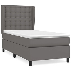 vidaXL Sommier à lattes de lit avec matelas Gris 80x200 cm Similicuir